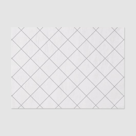 Dashed Diamond Grid Geometric Soft White Seidenpapier (Vorderseite)