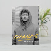 Dashed Grad Foil Foto Abschluss Danke Karte (Stehend vorne)