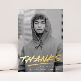 Dashed Grad Foil Foto Abschluss Danke Karte