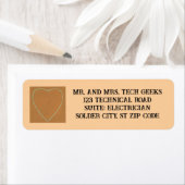 Dashed Green Heart on Tan Custom Address Labels (Insitu)