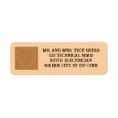 Dashed Green Heart on Tan Custom Address Labels (Vorne)