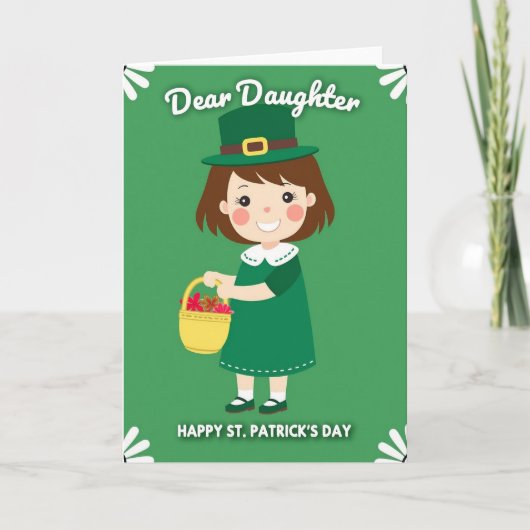 Dashed Trim St Patricks Day Card Karte (Vorderseite)