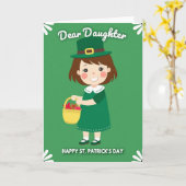 Dashed Trim St Patricks Day Card Karte (Gelbe Blume)