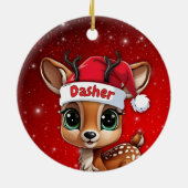 Dasher Baby Deer, Fawn, Doe, Reindeer🦌 🎄 Keramik Ornament (Hinten)