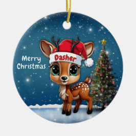 Dasher Baby Deer, Fawn, Doe, Reindeer🦌 🎄 Keramik Ornament