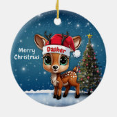 Dasher Baby Deer, Fawn, Doe, Reindeer🦌 🎄 Keramik Ornament (Hinten)