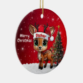 Dasher Baby Deer, Fawn, Doe, Reindeer🦌 🎄 Keramik Ornament (Rechts)