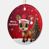 Dasher Baby Deer, Fawn, Doe, Reindeer🦌 🎄 Keramik Ornament (Links)