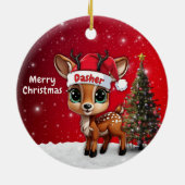 Dasher Baby Deer, Fawn, Doe, Reindeer🦌 🎄 Keramik Ornament (Hinten)