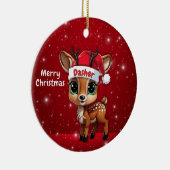 Dasher Baby Deer, Fawn, Doe, Reindeer🦌 🎄 Keramik Ornament (Rechts)