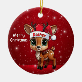 Dasher Baby Deer, Fawn, Doe, Reindeer🦌 🎄 Keramik Ornament