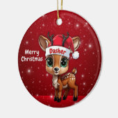 Dasher Baby Deer, Fawn, Doe, Reindeer🦌 🎄 Keramik Ornament (Links)