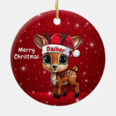 Dasher Baby Deer, Fawn, Doe, Reindeer🦌 🎄 Keramik Ornament (Hinten)