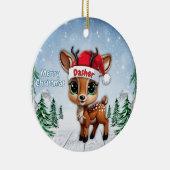 Dasher Baby Deer, Fawn, Doe, Reindeer 🦌🎄 Keramik Ornament (Rechts)