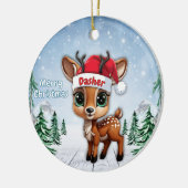 Dasher Baby Deer, Fawn, Doe, Reindeer 🦌🎄 Keramik Ornament (Links)