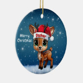 Dasher Baby Deer, Fawn, Doe, Reindeer🦌 🎄 Keramik Ornament (Rechts)