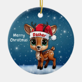 Dasher Baby Deer, Fawn, Doe, Reindeer🦌 🎄 Keramik Ornament