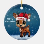 Dasher Baby Deer, Fawn, Doe, Reindeer🦌 🎄 Keramik Ornament (Hinten)