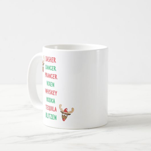 Dasher Dancer Kaffeetasse (Vorderseite Links)
