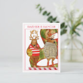DASHER DANCER Postkarte (Stehend Vorderseite)