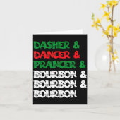 Dasher Dancer Prancer &amp; Bourbon Christmas Funn Karte (Gelbe Blume)