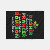 Dasher Dancer Prancer & Bourbon Christmas Holi Fleecedecke (Vorderseite (Horizontal))