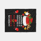 Dasher Dancer Prancer & Bourbon Christmas Holi Fleecedecke (Vorderseite (Horizontal))