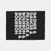 Dasher Dancer Prancer & Bourbon Christmas Holi Fleecedecke (Vorderseite (Horizontal))