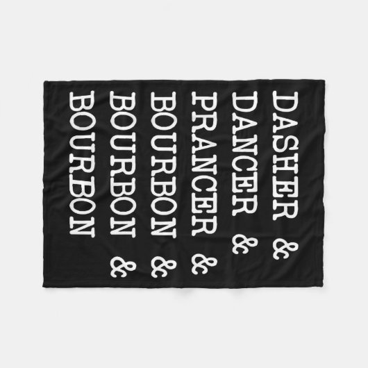 Dasher Dancer Prancer & Bourbon Christmas Holi Fleecedecke (Vorderseite (Horizontal))