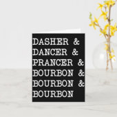 Dasher Dancer Prancer &amp; Bourbon Christmas Holi Karte (Gelbe Blume)