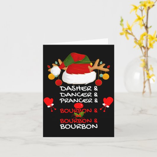 Dasher Dancer Prancer & Bourbon Christmas Holi Karte (Gelbe Blume)