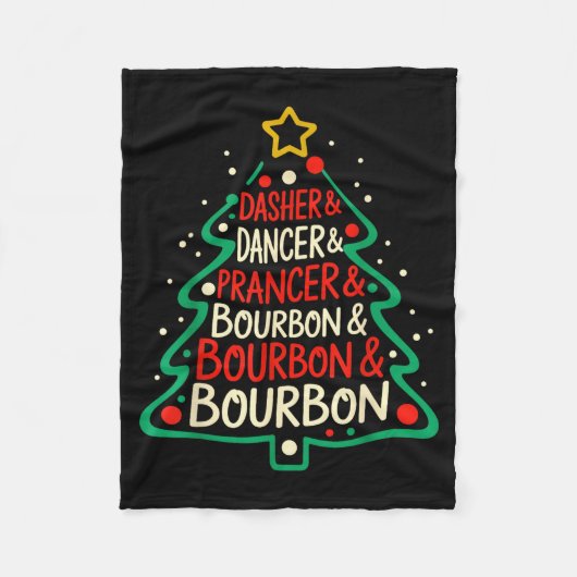 Dasher Dancer Prancer & Bourbon Funny Christma Fleecedecke (Vorderseite)