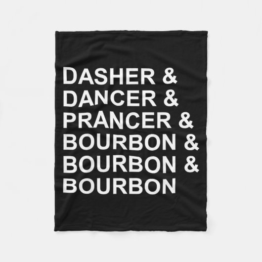 Dasher Dancer Prancer &amp; Bourbon Lustiger Weihn Fleecedecke (Vorderseite)