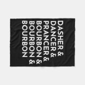 Dasher Dancer Prancer & Bourbon Weihnachtsfeie Fleecedecke (Vorderseite (Horizontal))