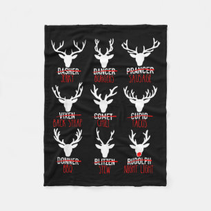 Dasher Dancer Prancer & Bourbon Weihnachtsfeie Fleecedecke