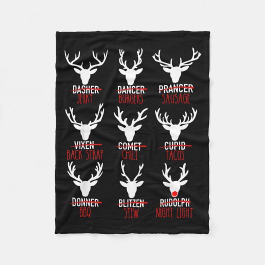 Dasher Dancer Prancer & Bourbon Weihnachtsfeie Fleecedecke (Vorderseite)