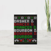 Dasher Dancer Prancer & Bourbon Xmas Holiday U Karte (Vorderseite)