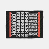 Dasher Dancer Prancer And Bourbon Christmas Holida Fleecedecke (Vorderseite (Horizontal))