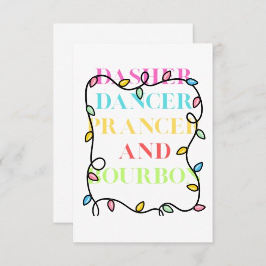 Dasher Dancer Prancer and Bourbon Dankeskarte (Vorne/Hinten)