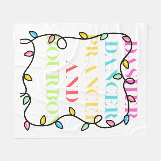 Dasher Dancer Prancer and Bourbon Fleecedecke (Vorderseite (Horizontal))