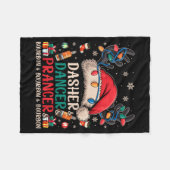 Dasher Dancer Prancer And Bourbon Funny Christmas Fleecedecke (Vorderseite (Horizontal))