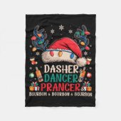 Dasher Dancer Prancer And Bourbon Funny Christmas Fleecedecke (Vorderseite)