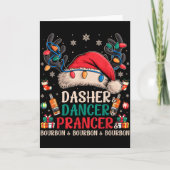 Dasher Dancer Prancer And Bourbon Funny Christmas  Karte (Vorderseite)