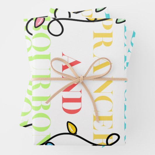 Dasher Dancer Prancer and Bourbon Geschenkpapier Set (Beispiel)