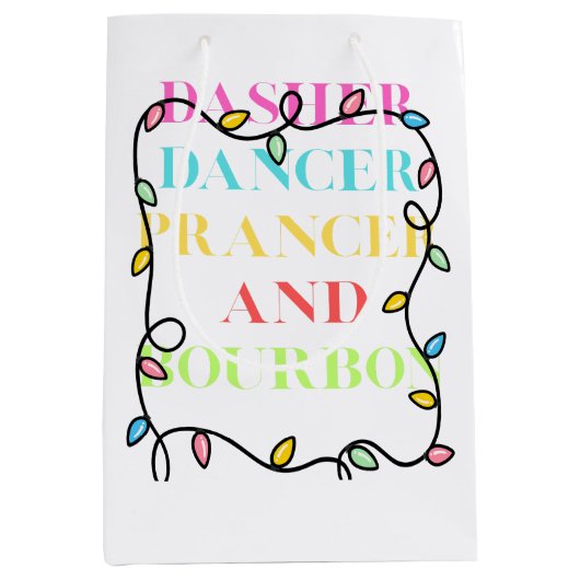 Dasher Dancer Prancer and Bourbon Mittlere Geschenktüte (Vorderseite)