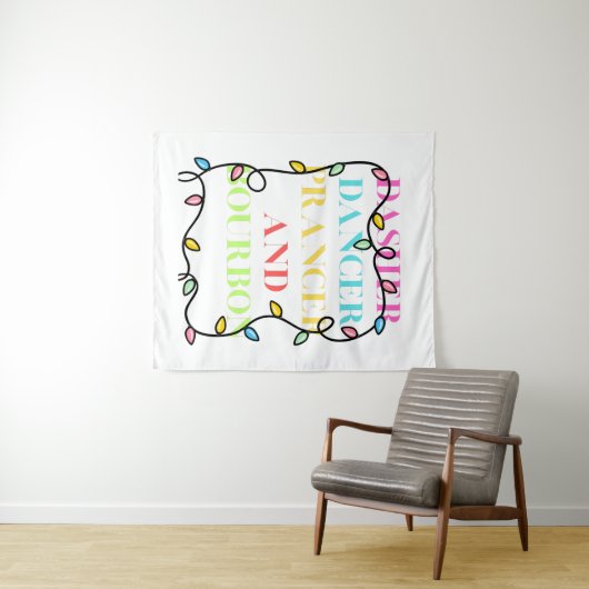 Dasher Dancer Prancer and Bourbon Wandteppich (Beispiel (Horizontal))