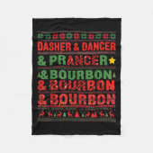 Dasher Dancer Prancer And Bourbon Whiskey Funny Ch Fleecedecke (Vorderseite)