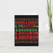 Dasher Dancer Prancer And Bourbon Whiskey Funny Ch Karte (Vorderseite)