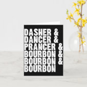 Dasher Dancer Prancer And Bourbon Whiskey Funny Ch Karte (Gelbe Blume)