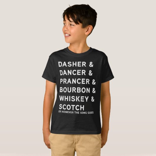 Dasher Dancer Prancer And Bourbon Whiskey Funny Ch T-Shirt (Vorne ganz)